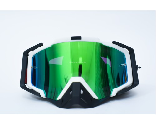 Мото очки МХ101 зеркальные (зелёные)