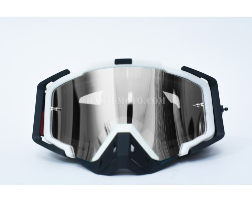 Мото очки МХ101 зеркальные (серебристые)